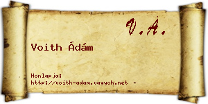 Voith Ádám névjegykártya